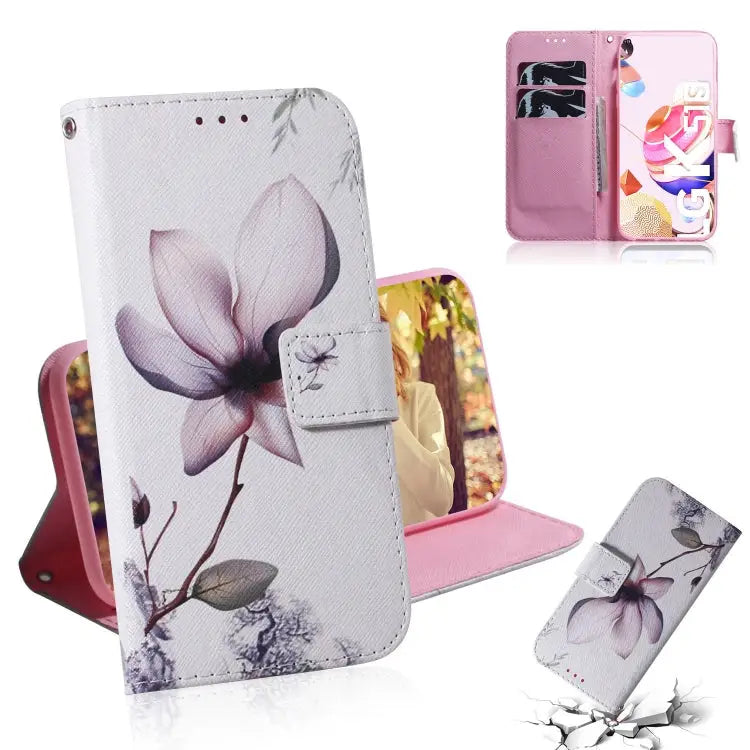 Coloured Drawing Horizontal Flip Leather Case with Holder & Card Slots & Wallet For LG K51S For LG K61 - For LG K51S