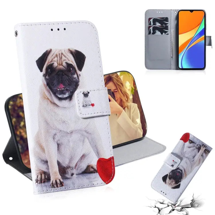 Coloured Drawing Horizontal Flip Leather Case with Holder & Card Slots & Wallet For Xiaomi Redmi 9A For Xiaomi Redmi 9C