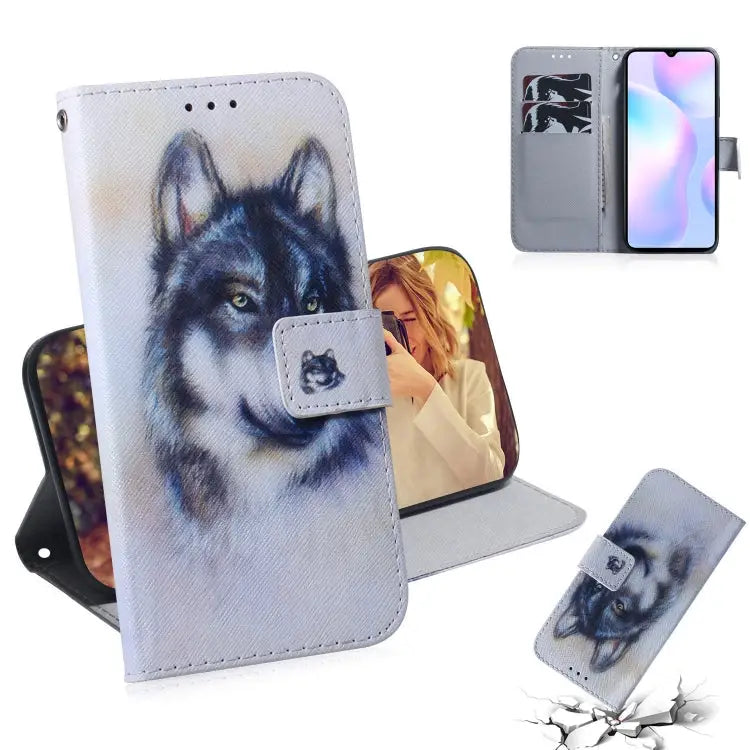 Coloured Drawing Horizontal Flip Leather Case with Holder & Card Slots & Wallet For Xiaomi Redmi 9A For Xiaomi Redmi 9C