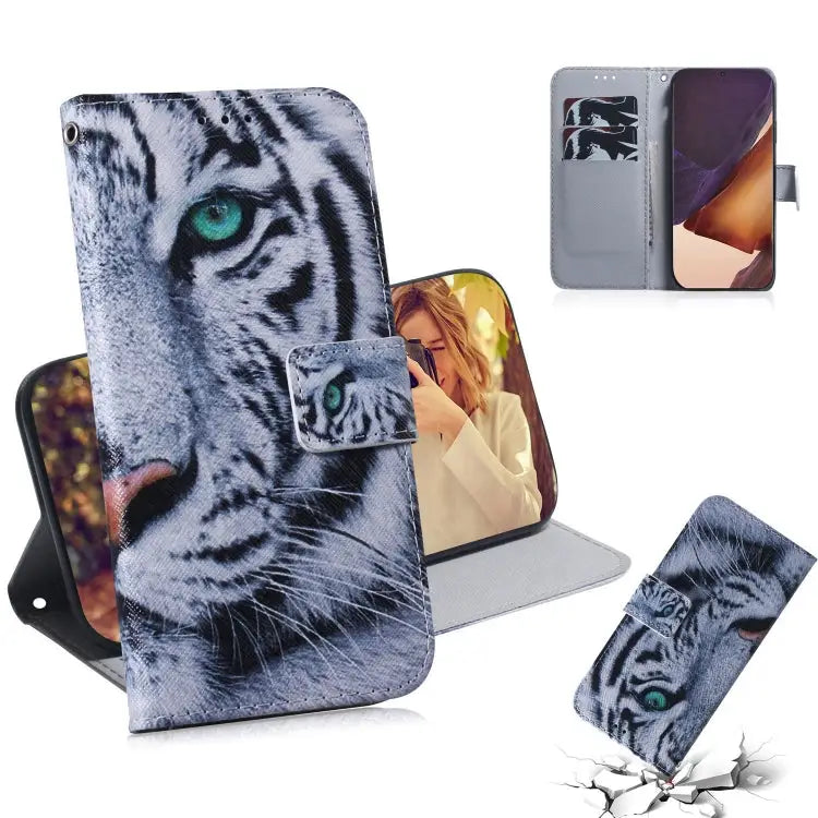 Coloured Drawing Horizontal Flip Leather Case with Holder & Card Slots & Wallet For Samsung Galaxy Note 20 For Samsung