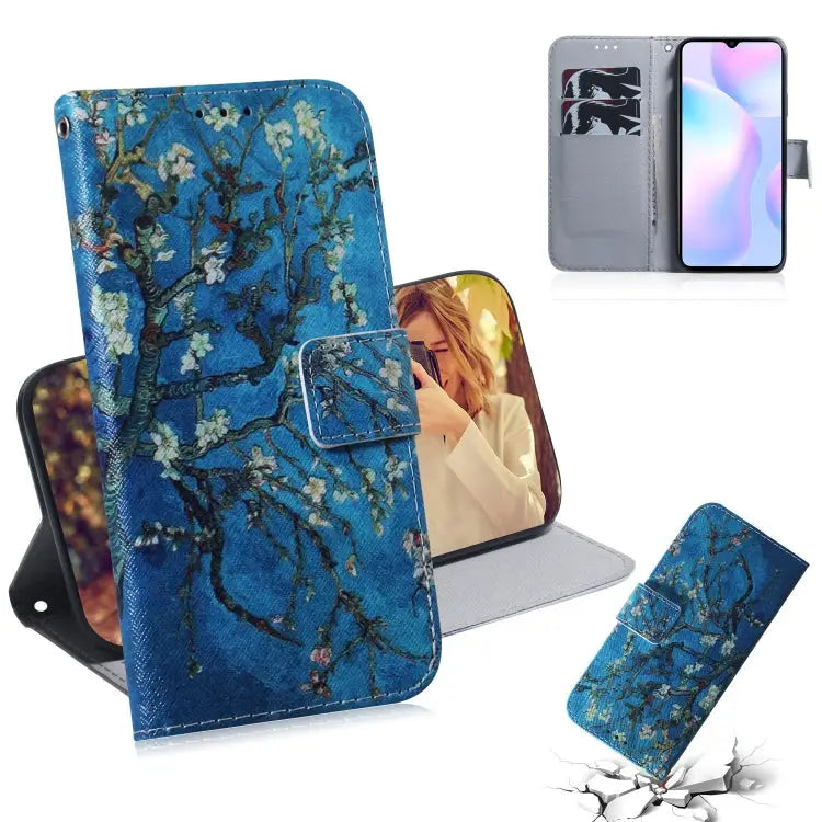 Coloured Drawing Horizontal Flip Leather Case with Holder & Card Slots & Wallet For Xiaomi Redmi 9A For Xiaomi Redmi 9C