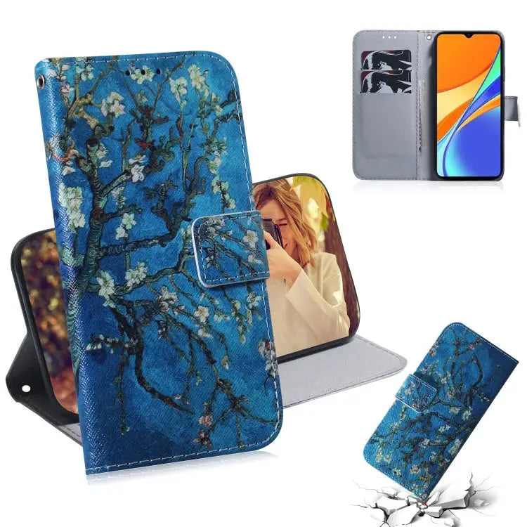 Coloured Drawing Horizontal Flip Leather Case with Holder & Card Slots & Wallet For Xiaomi Redmi 9A For Xiaomi Redmi 9C