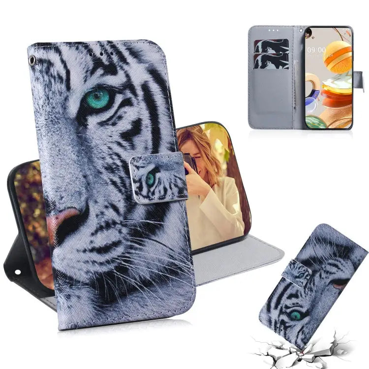 Coloured Drawing Horizontal Flip Leather Case with Holder & Card Slots & Wallet For LG K51S For LG K61 - For LG K61