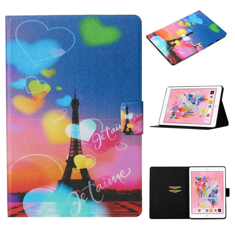 Coloured Drawing Pattern Horizontal Flip Leather Case with Holder & Card Slot & Sleep / Wake-up Function For iPad Pro