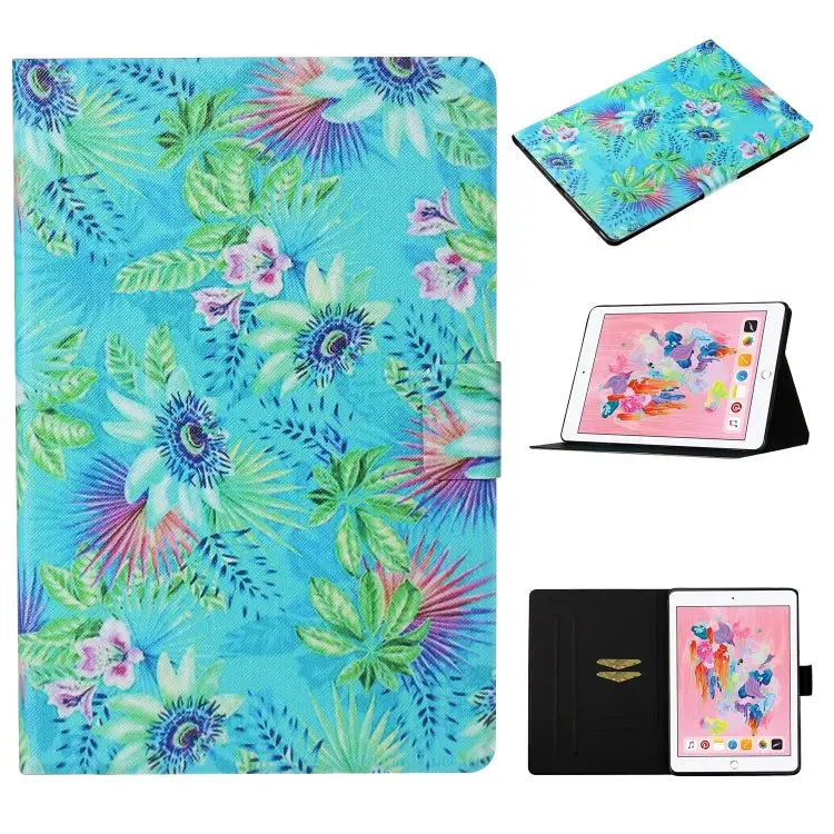 Coloured Drawing Pattern Horizontal Flip Leather Case with Holder & Card Slot & Sleep / Wake-up Function For iPad Pro