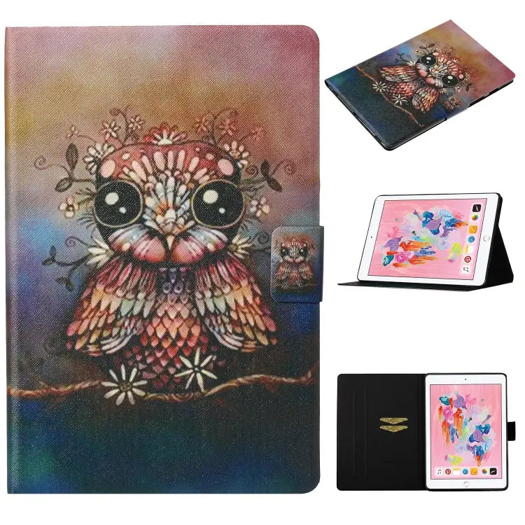Coloured Drawing Pattern Horizontal Flip Leather Case with Holder & Card Slot & Sleep / Wake-up Function For iPad Pro