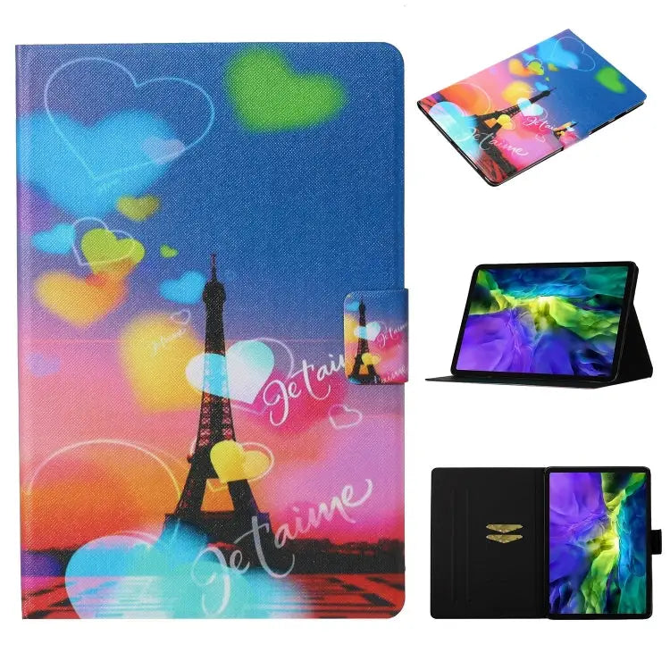 Coloured Drawing Pattern Horizontal Flip Leather Case with Holder & Card Slot & Sleep / Wake-up Function For iPad Pro