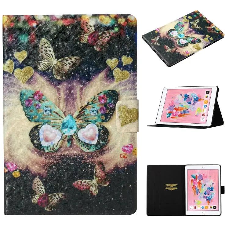 Coloured Drawing Pattern Horizontal Flip Leather Case with Holder & Card Slot & Sleep / Wake-up Function For iPad Pro