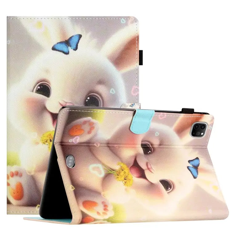 Coloured Drawing Stitching Smart Leather Tablet Case For iPad 10.2 2021/2020/2019/ Air 3 For iPad 10th Gen 10.9 2022