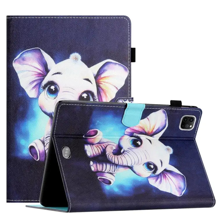 Coloured Drawing Stitching Smart Leather Tablet Case For iPad 10.2 2021/2020/2019/ Air 3 For iPad 10th Gen 10.9 2022