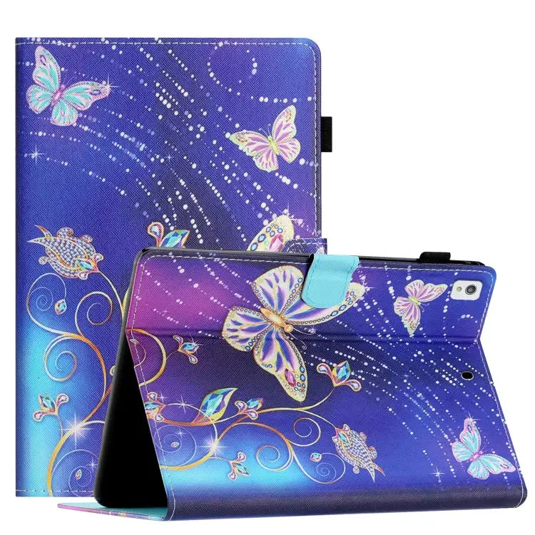 Coloured Drawing Stitching Smart Leather Tablet Case For iPad 10.2 2021/2020/2019/ Air 3 For iPad 10th Gen 10.9 2022