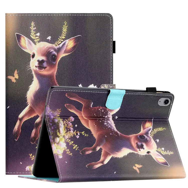 Coloured Drawing Stitching Smart Leather Tablet Case For iPad 10.2 2021/2020/2019/ Air 3 For iPad 10th Gen 10.9 2022