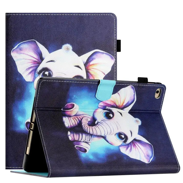 Coloured Drawing Stitching Smart Leather Tablet Case For iPad 10.2 2021/2020/2019/ Air 3 For iPad 10th Gen 10.9 2022