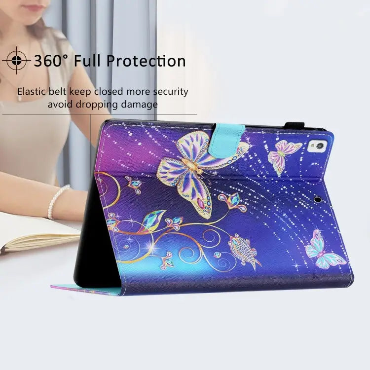 Coloured Drawing Stitching Smart Leather Tablet Case For iPad 10.2 2021/2020/2019/ Air 3 For iPad 10th Gen 10.9 2022