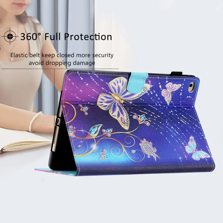 Coloured Drawing Stitching Smart Leather Tablet Case For iPad mini 5/4/3/2/1 For iPad mini 2024 / mini 6 - Apple