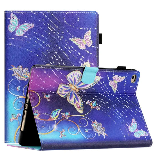 Coloured Drawing Stitching Smart Leather Tablet Case For iPad mini 5/4/3/2/1 For iPad mini 2024 / mini 6 - For iPad