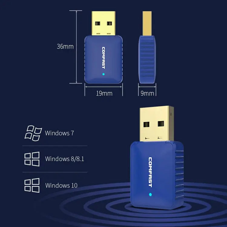 COMFAST CF-726B 650Mbps Dual-band Bluetooth Wifi USB Network Adapter Receiver - CF-726B