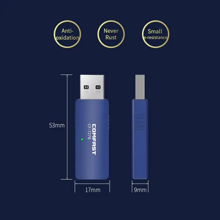 COMFAST CF-727B 1300Mbps Dual Frequency Gigabit USB Desktop Transmitter Receiver Portable Bluetooth V4.2 + WiFi