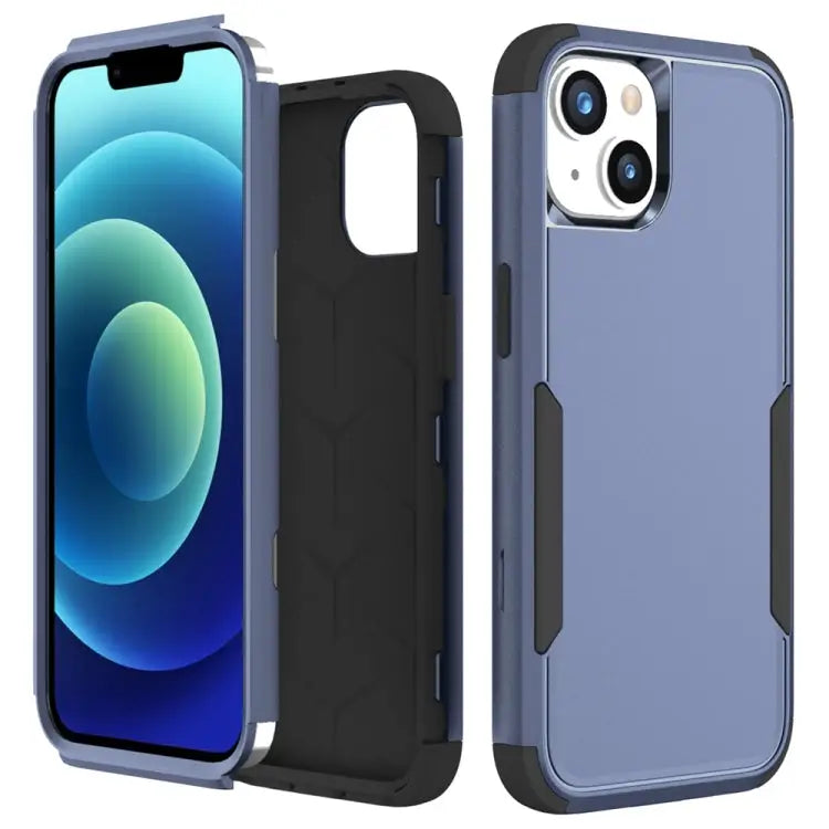 Commuter Shockproof TPU + PC Phone Case For iPhone 15 Plus For iPhone 15 - For iPhone 15 / Royal Blue + Black - Apple
