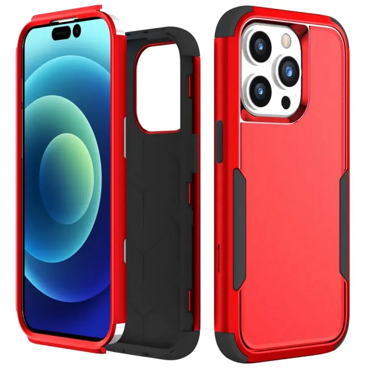 Commuter Shockproof TPU + PC Phone Case For iPhone 15 Pro Max For iPhone 15 Pro - For iPhone 15 Pro / Red + Black