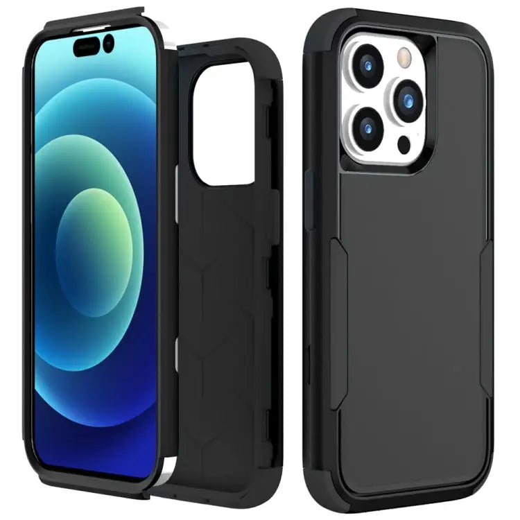 Commuter Shockproof TPU + PC Phone Case For iPhone 15 Pro Max For iPhone 15 Pro - For iPhone 15 Pro / Black - Apple
