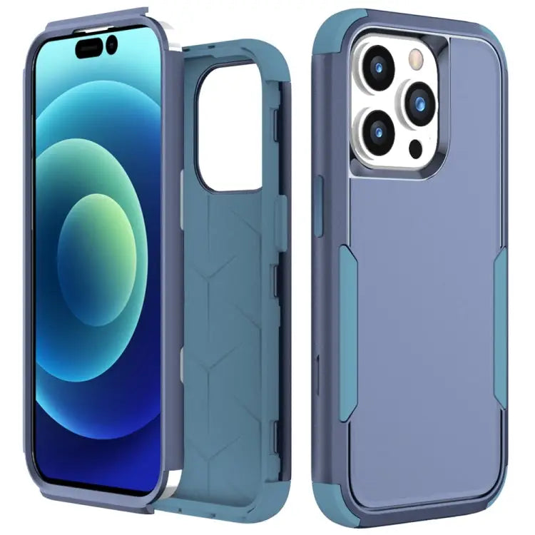 Commuter Shockproof TPU + PC Phone Case For iPhone 15 Pro Max For iPhone 15 Pro - For iPhone 15 Pro / Royal Blue + Grey