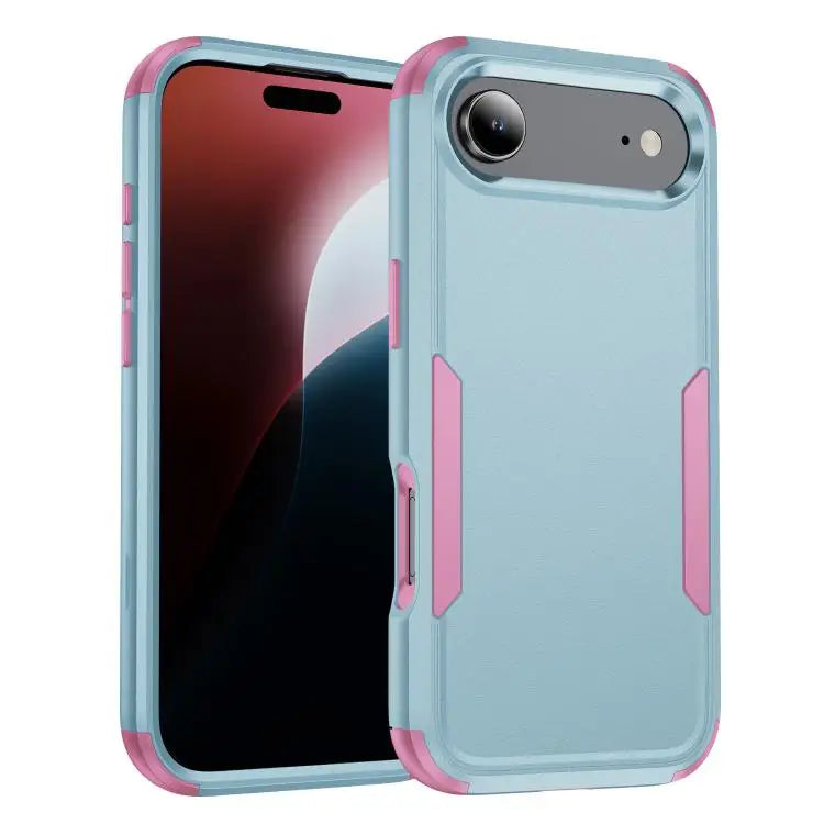 Commuter Shockproof TPU + PC Phone Case For iPhone 17 For iPhone 17 Air - For iPhone Air / Grey Green + Pink - Apple