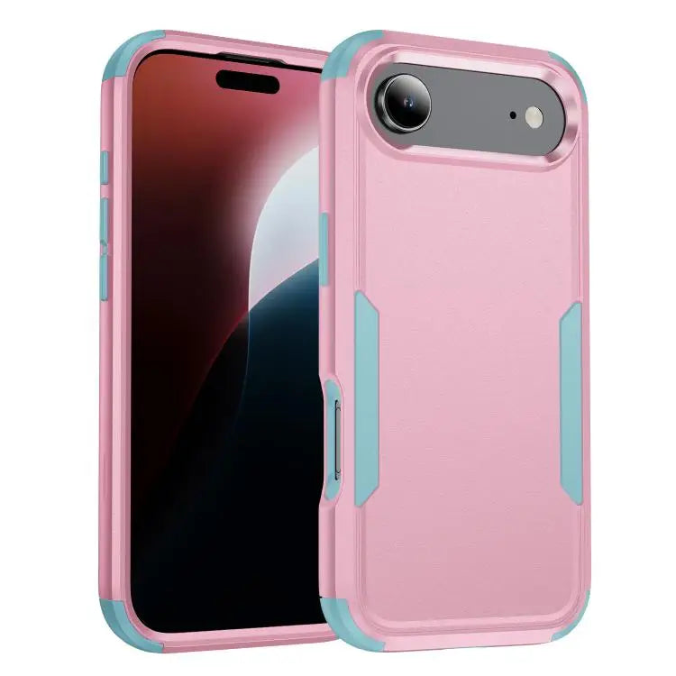 Commuter Shockproof TPU + PC Phone Case For iPhone 17 For iPhone 17 Air - For iPhone Air / Pink + Grey Green - Apple