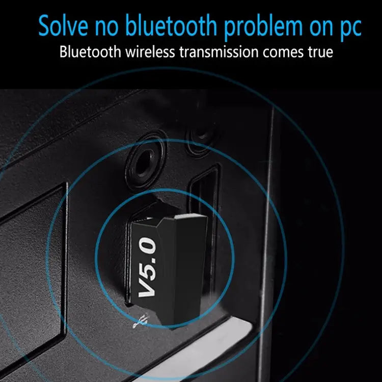 Computer Bluetooth Adapter 5.0 USB Desktop Dongle WiFi Audio Receiver Transmitter black - black - Apple Accessories