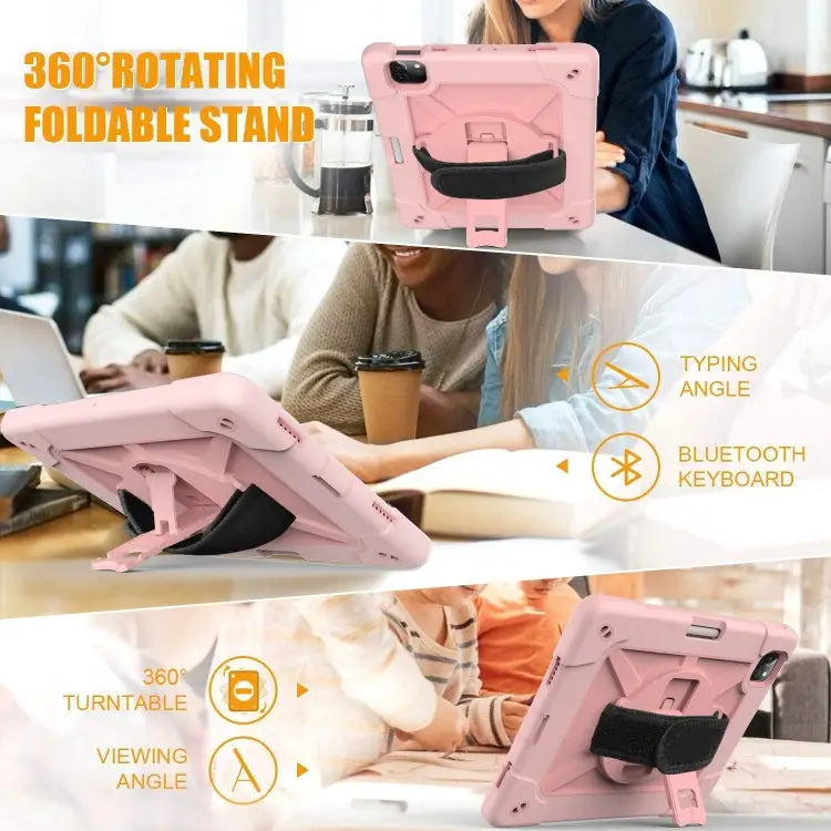 Contrast Color Robot Shockproof Silicone + PC Protective Case with Holder For iPad Air 2022 / 2020 10.9 For Samsung