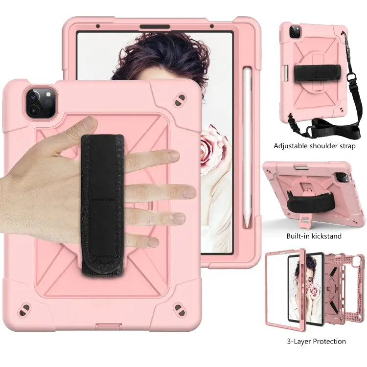 Contrast Color Robot Shockproof Silicone + PC Protective Case with Holder For iPad Air 2022 / 2020 10.9 For Samsung