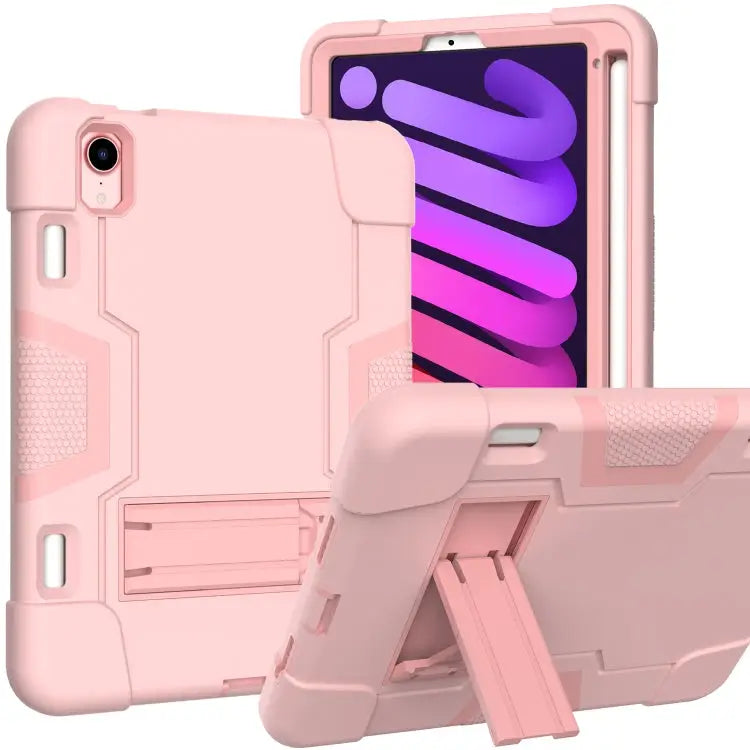 Contrast Color Robot Shockproof Silicone + PC Protective Case with Holder & Pen Slot For iPad mini 2024 / mini 6