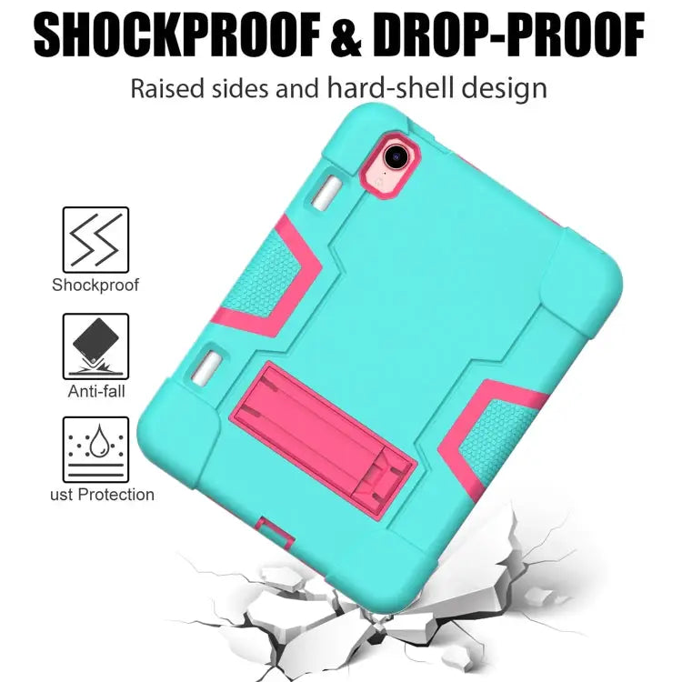 Contrast Color Robot Shockproof Silicone + PC Protective Case with Holder & Pen Slot For iPad mini 2024 / mini 6