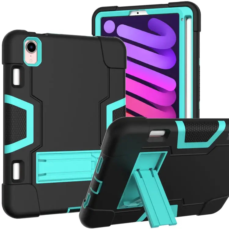 Contrast Color Robot Shockproof Silicone + PC Protective Case with Holder & Pen Slot For iPad mini 2024 / mini 6
