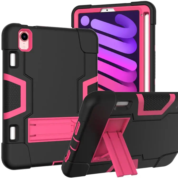 Contrast Color Robot Shockproof Silicone + PC Protective Case with Holder & Pen Slot For iPad mini 2024 / mini 6