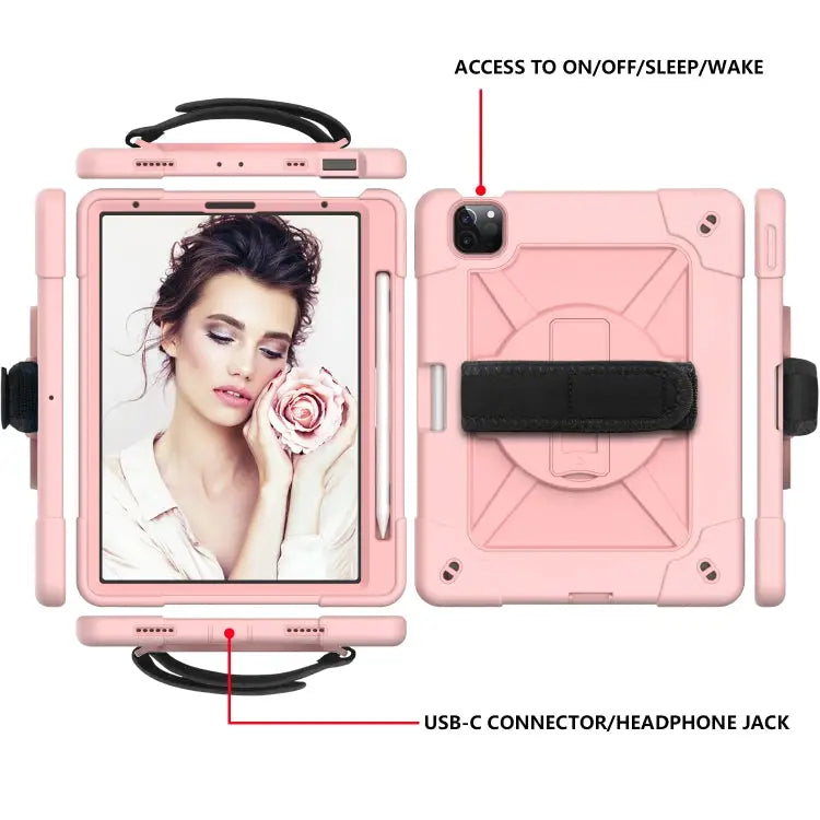 Contrast Color Robot Shockproof Silicone + PC Protective Case with Holder For iPad Air 2022 / 2020 10.9 For Samsung