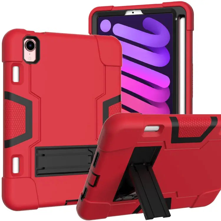 Contrast Color Robot Shockproof Silicone + PC Protective Case with Holder & Pen Slot For iPad mini 2024 / mini 6