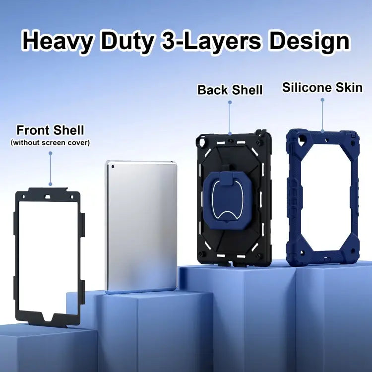 Contrast Color Robot Silicone Hybrid PC Tablet Case For iPad 10.2 2021 / 2020 / 2019 For iPad Air / Air 2 / 9.7