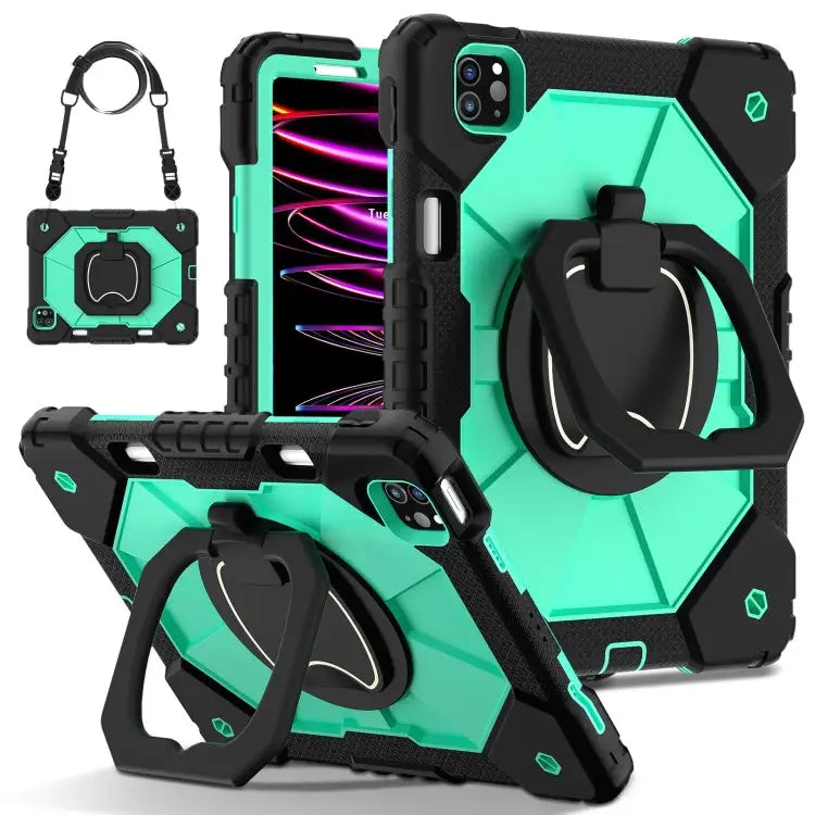 Contrast Color Robot Silicone Hybrid PC Tablet Case For iPad Pro 11 2024 For iPad Pro 11 2022 / Air 10.9 2022