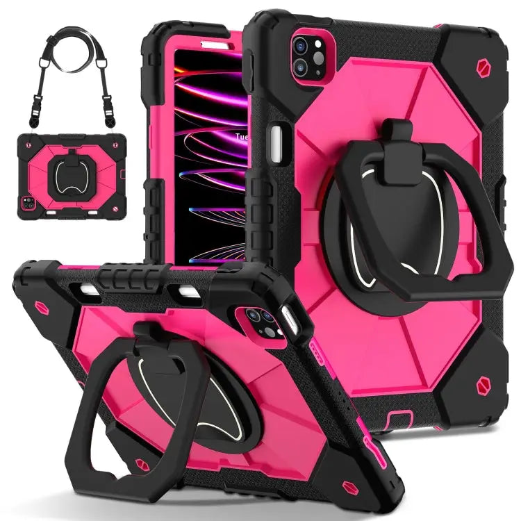 Contrast Color Robot Silicone Hybrid PC Tablet Case For iPad Pro 11 2024 For iPad Pro 11 2022 / Air 10.9 2022