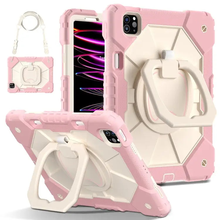 Contrast Color Robot Silicone Hybrid PC Tablet Case For iPad Pro 11 2024 For iPad Pro 11 2022 / Air 10.9 2022