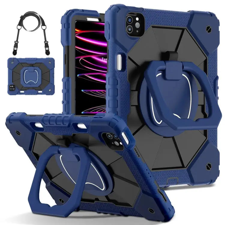 Contrast Color Robot Silicone Hybrid PC Tablet Case For iPad Pro 11 2024 For iPad Pro 11 2022 / Air 10.9 2022