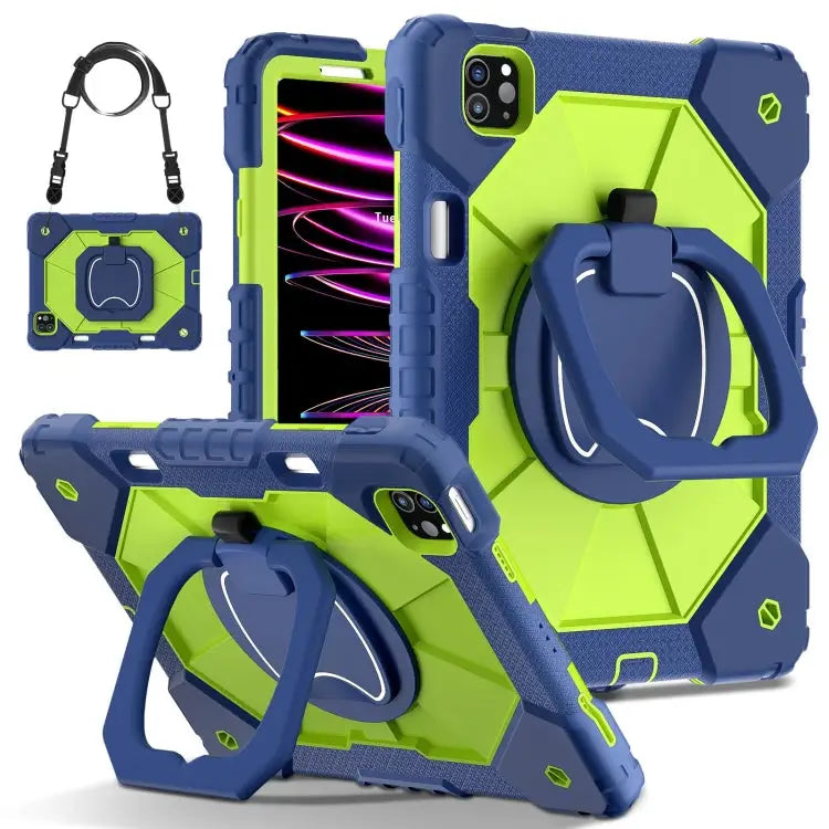 Contrast Color Robot Silicone Hybrid PC Tablet Case For iPad Pro 11 2024 For iPad Pro 11 2022 / Air 10.9 2022