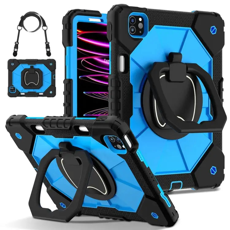 Contrast Color Robot Silicone Hybrid PC Tablet Case For iPad Pro 11 2024 For iPad Pro 11 2022 / Air 10.9 2022