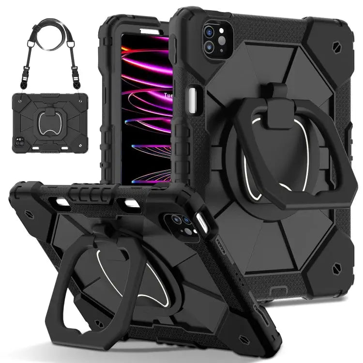 Contrast Color Robot Silicone Hybrid PC Tablet Case For iPad Pro 11 2024 For iPad Pro 11 2022 / Air 10.9 2022