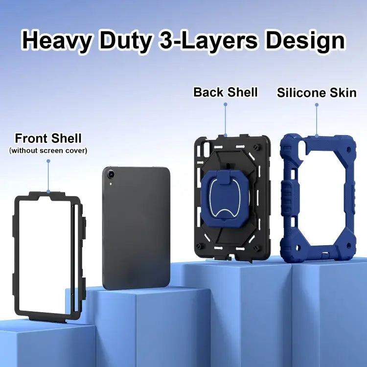 Contrast Color Robot Silicone Hybrid PC Tablet Case For iPad Pro 11 2024 For iPad Pro 11 2022 / Air 10.9 2022