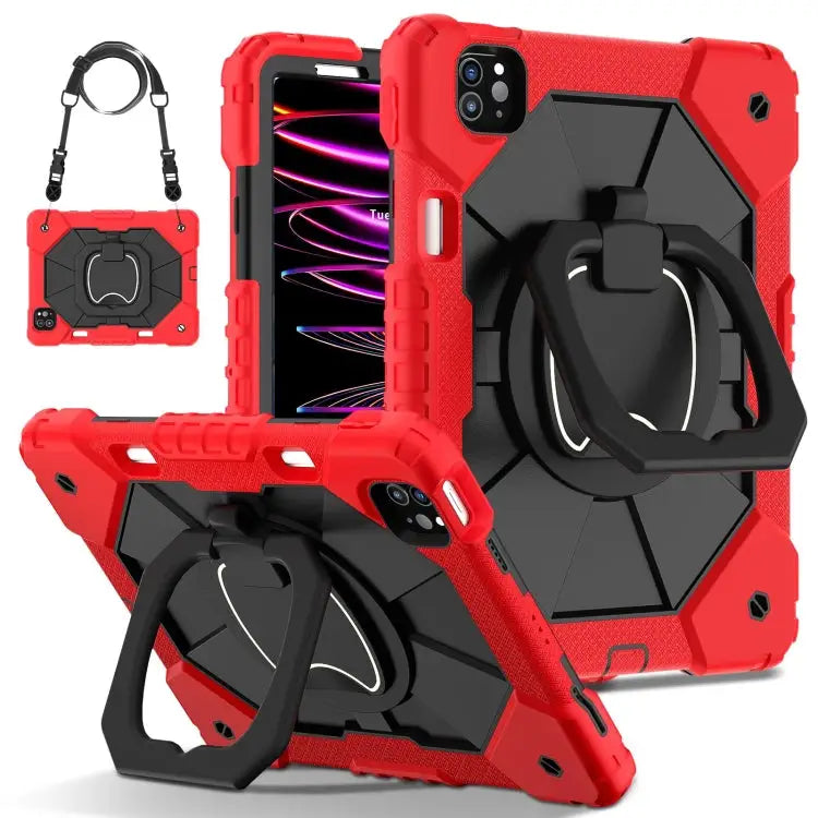 Contrast Color Robot Silicone Hybrid PC Tablet Case For iPad Pro 11 2024 For iPad Pro 11 2022 / Air 10.9 2022