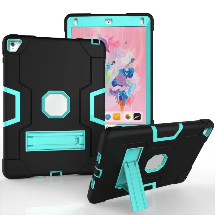 Contrast Color Robot Silicone + PC Tablet Case For iPad 6 / iPad Pro 9.7 2016 - For iPad 6 / iPad Pro 9.7 2016 / Black