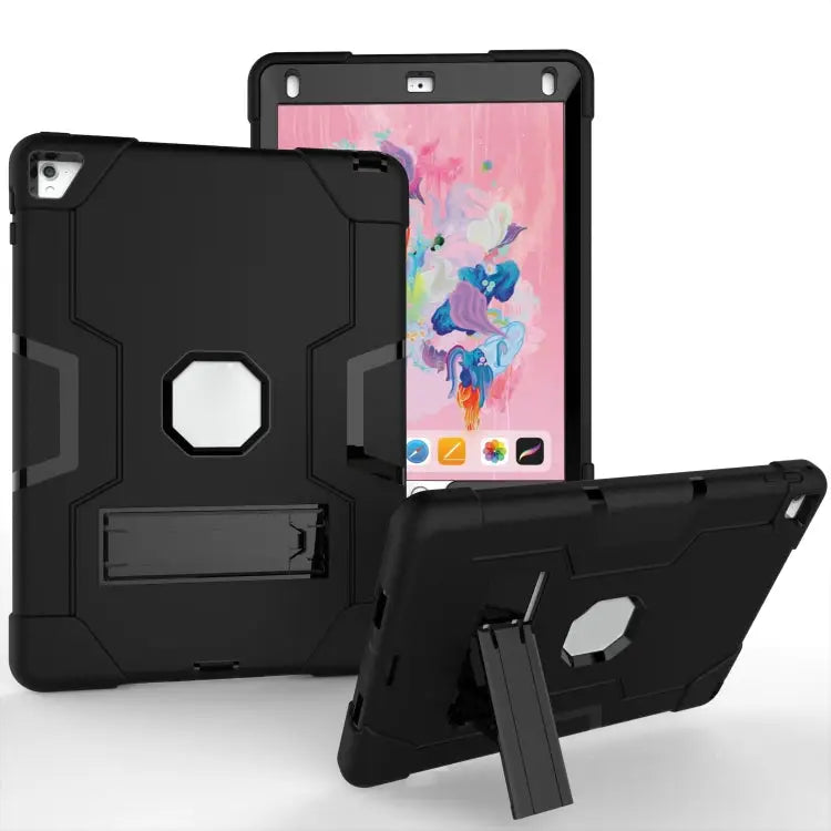 Contrast Color Robot Silicone + PC Tablet Case For iPad 6 / iPad Pro 9.7 2016 - For iPad 6 / iPad Pro 9.7 2016 / Black