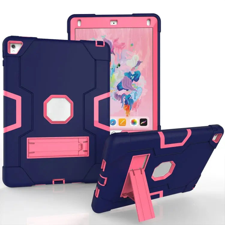 Contrast Color Robot Silicone + PC Tablet Case For iPad 6 / iPad Pro 9.7 2016 - For iPad 6 / iPad Pro 9.7 2016 / Navy